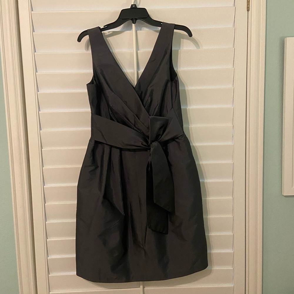 ALFRED SUNG Charcoal Sleeveless Midi Dress